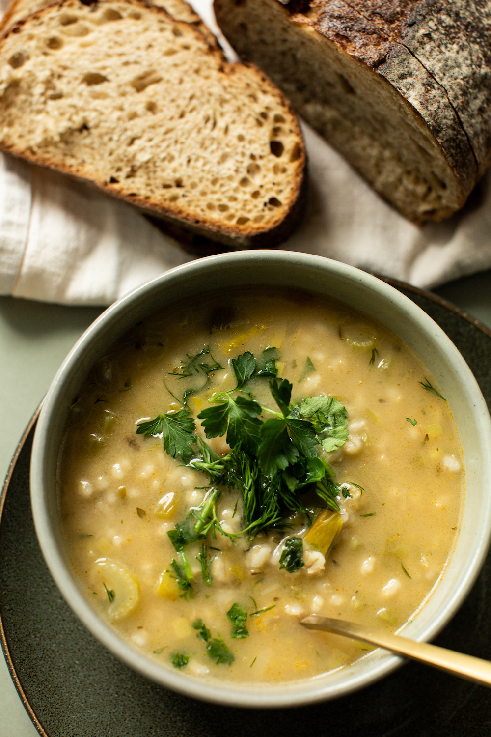 Recipe Spring Celery & Barley Soup Vidya Living